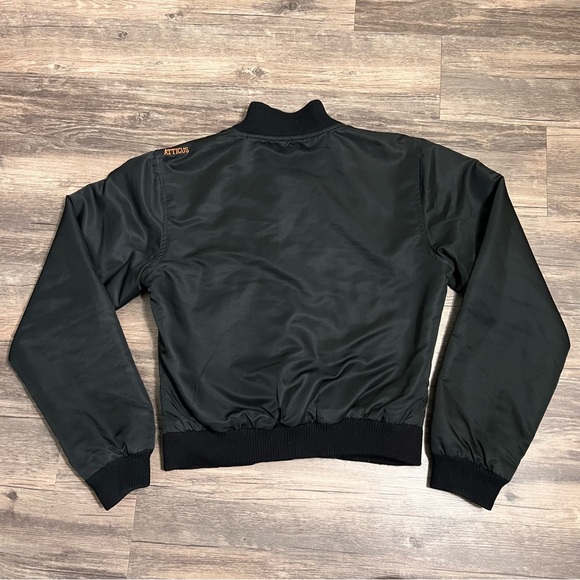 Vintage Atticus Women’s Bomber Jacket Rare Size Medium Black Y2K Blink 182 - Picture 2 of 8